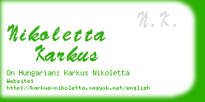nikoletta karkus business card